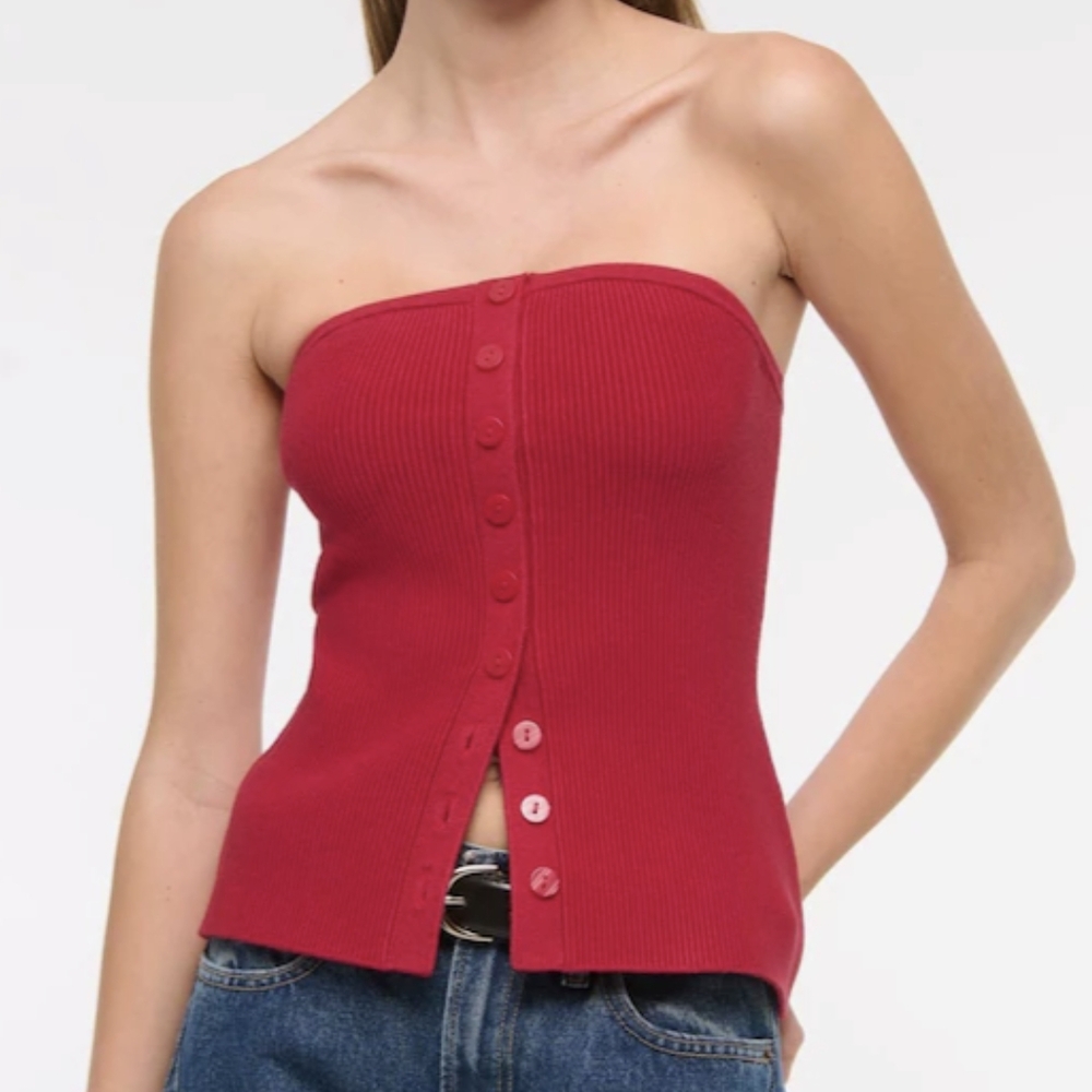 BNWT Abercrombie & Fitch Red Knit Tank Top